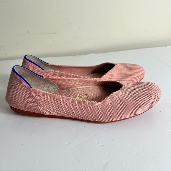 Rothy’s The Flat Shoes Womens 7.5 Coral Pink Slip On Retired Washable Ballerina - Picture 11 of 15